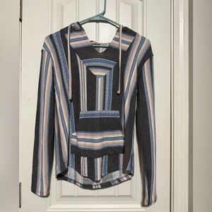 Striped Hoodie with Front Pocket